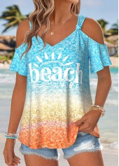 Multi Color Ombre Tie Short Sleeve T Shirt | thumb picture 