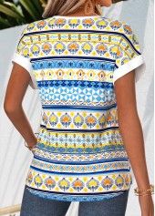 Multi Color Geometric Print Tummy Coverage T Shirt | thumb picture 
