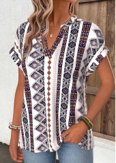 Multi Color Tribal Print Short Sleeve T Shirt | thumb picture 