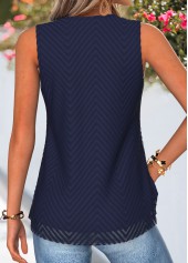 Navy Double Lined Sleeveless V Neck Tank Top | thumb picture 