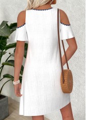 American Flag Raw White Short V Neck Dress | thumb picture 