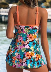 Multi Color Layered Floral Print One Piece Swimdress | thumb picture 
