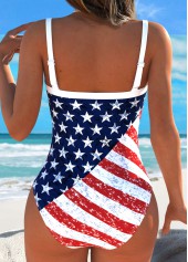 American Flag White Patchwork One Piece Swimwear | thumb picture 