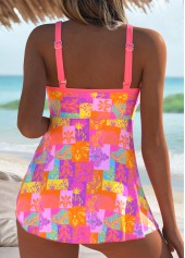Pink Fake 2in1 Tribal Print One Piece Swimdress | thumb picture 