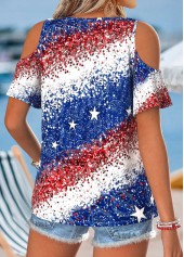 American Flag Multi Color Twist Short Sleeve T Shirt | thumb picture 