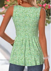 Light Green Ditsy Floral Print Corset Sleeveless Tank Top | thumb picture 