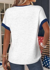 American Flag Raw White Tummy Coverage T Shirt | thumb picture 