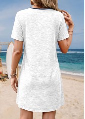 American Flag White Short Tummy Coverage Round Neck Dress | thumb picture 