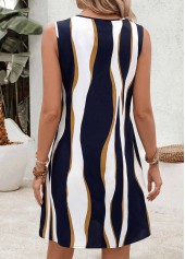 Multi Color Geometric Print Short Tummy Coverage Strappy Dress | thumb picture 