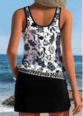Black Mid Waisted Pocket Tribal Print Tankini Set | thumb picture 