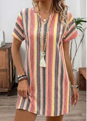 Multi Color Short Tummy Coverage Split Neck Dress | thumb picture 