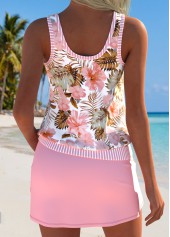 Pink High Waisted Floral Print Tankini Set | thumb picture 