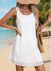 White Short Layered Strappy Scoop Neck Dress | thumb picture 