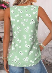 Mint Green Floral Print Tummy Coverage Strappy Tank Top | thumb picture 
