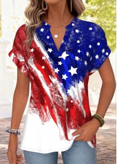 American Flag Multi Color Short Sleeve T Shirt