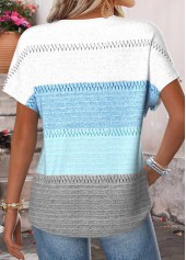Blue Tummy Coverage Geometric Print T Shirt | thumb picture 