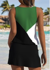 Black Mid Waisted Two-piece Tankini Set | thumb picture 