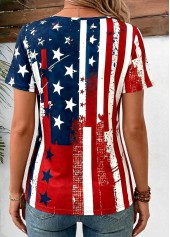 American Flag Navy Curved Hem Short Sleeve T Shirt | thumb picture 