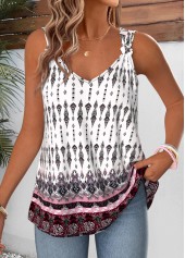 Multi Color Tribal Print Tie Strappy Tank Top | thumb picture 