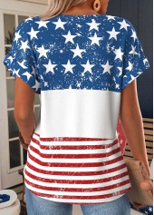 American Flag Multi Color Tummy Coverage T Shirt | thumb picture 