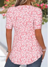 Pink Ditsy Floral Print Fake Two Piece Twinset | thumb picture 