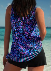 Multi Color Mid Waisted Blouson Tankini Set | thumb picture 