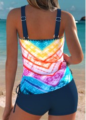 Multi Color Mid Waisted Drawstring Tankini Set | thumb picture 