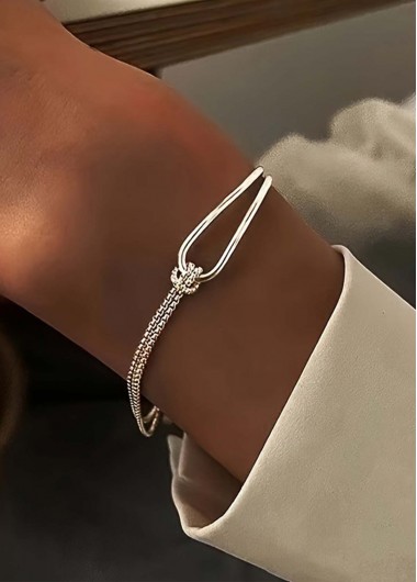 women clothes image of Silver Color Iron Twist Detail Bracelet