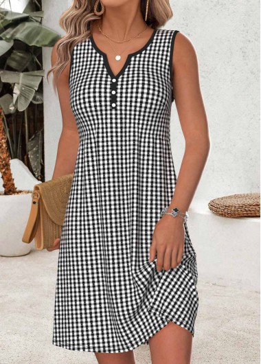 women clothes image of Red Short Tummy Coverage Sleeveless Round Neck Dress