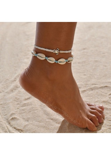 women clothes image of Mint Green Turtle Alloy Detail Anklets