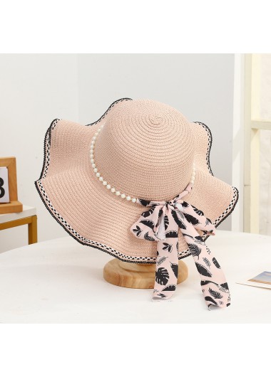 women clothes image of Dusty Pink Color Plants Print Hat