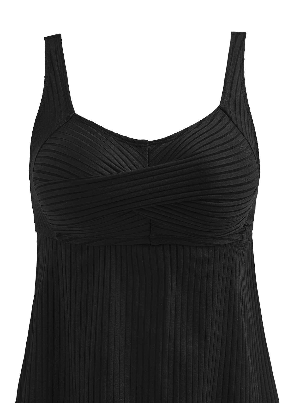 Surplice Feathers Print Black Tankini Set | picture 