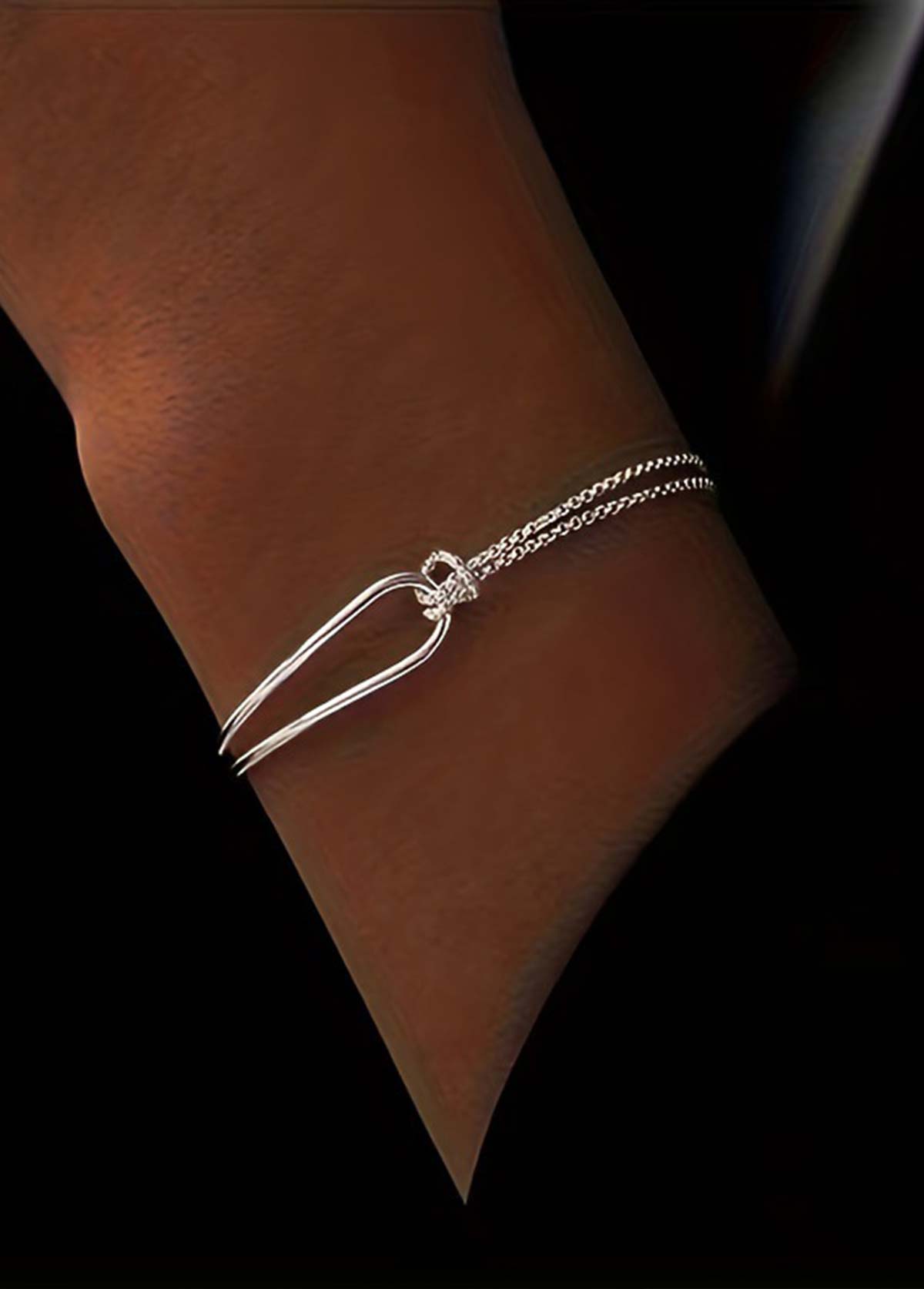 Silver Color Iron Twist Detail Bracelet | picture 