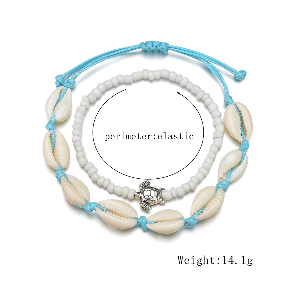 Mint Green Turtle Alloy Detail Anklets | picture 