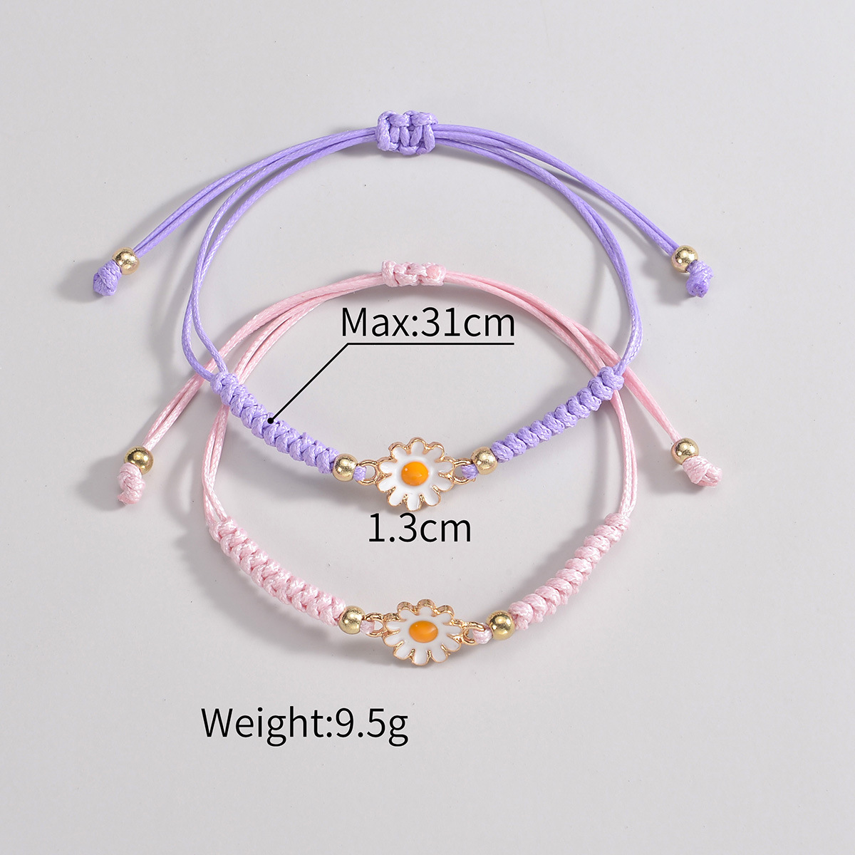 Light Purple Flower Adjustable Anklet Set | picture 