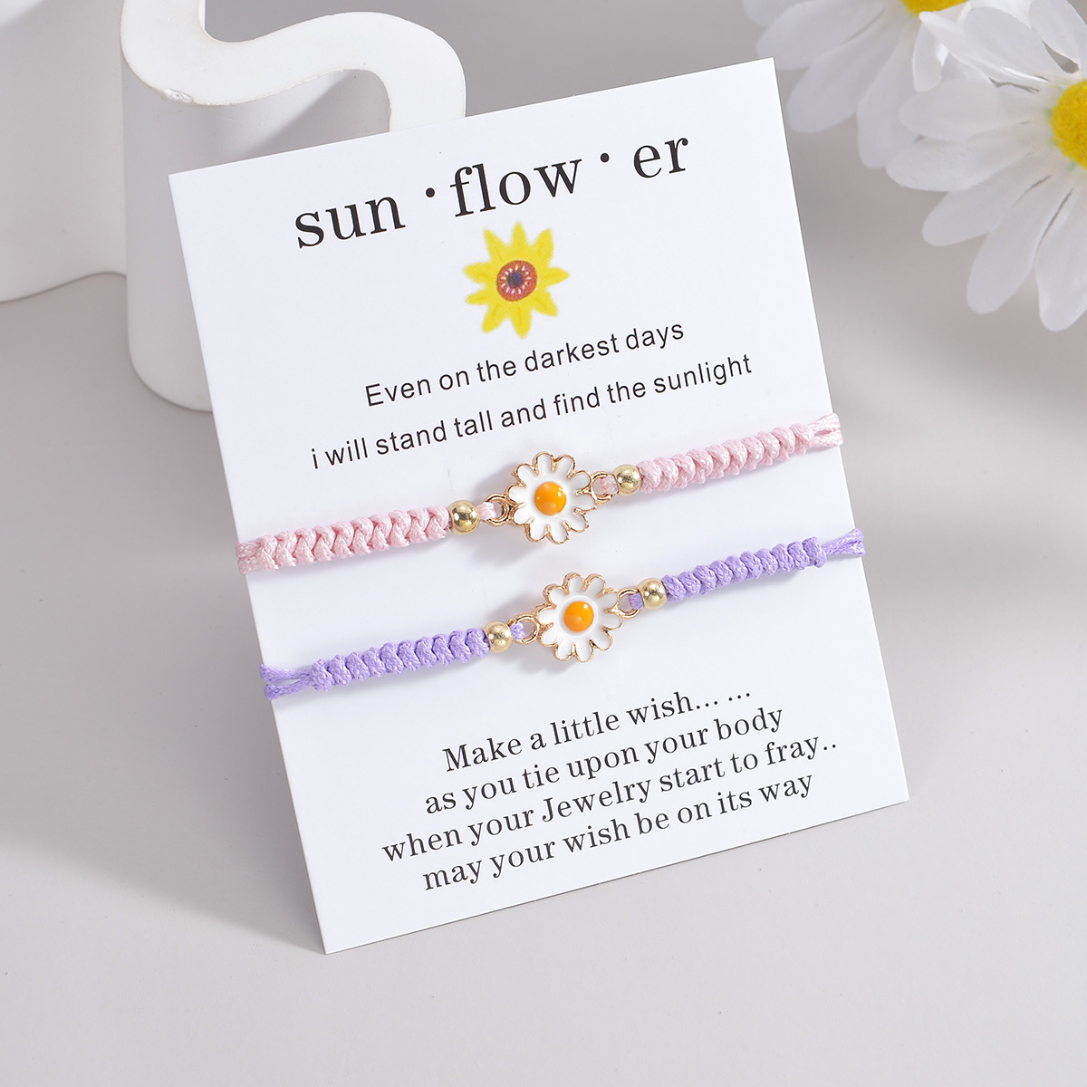 Light Purple Flower Adjustable Anklet Set | picture 