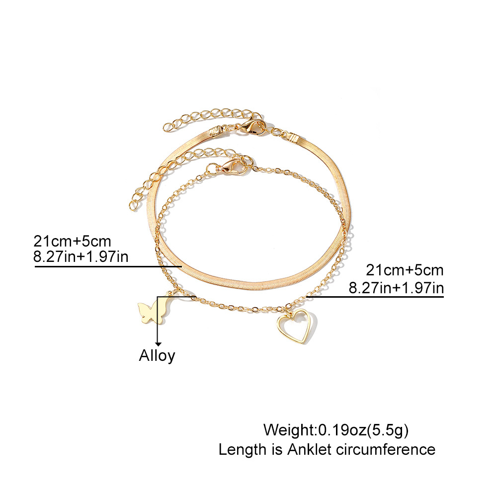 Golden Color Butterfly Alloy Detail Anklets | picture 