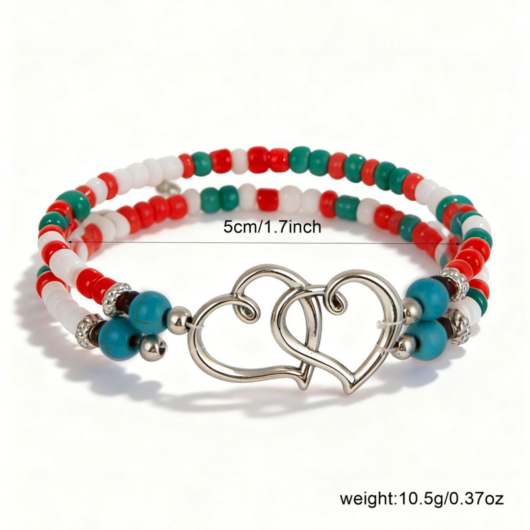 Mint Green Heart Design Alloy Bracelet | picture 