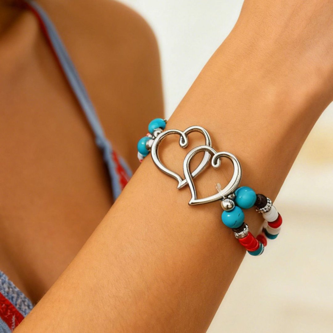 Mint Green Heart Design Alloy Bracelet | picture 