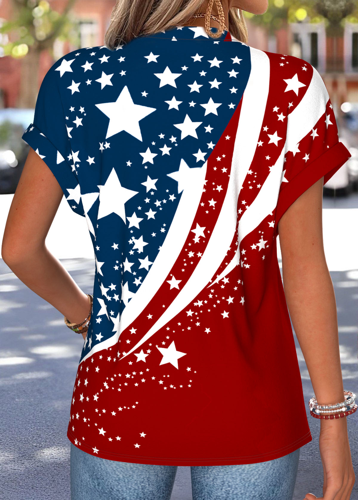 American Flag Multi Color Short Sleeve T Shirt | picture 