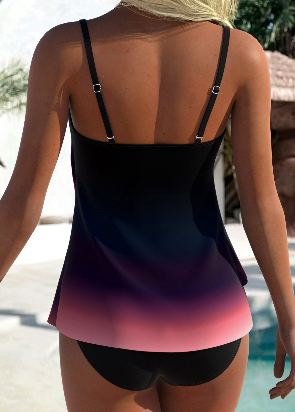 Multi Color Layered Ombre Tankini Top-No Bottom | picture 