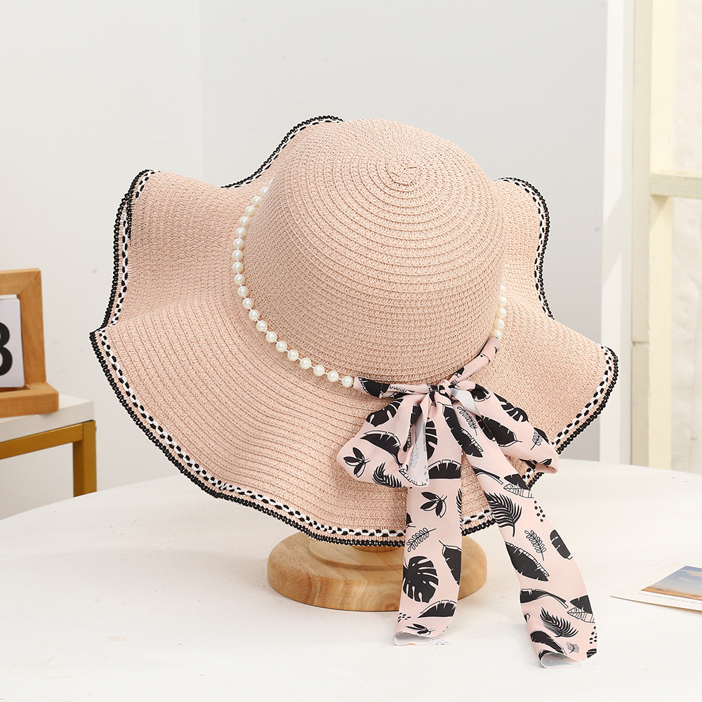 Dusty Pink Color Plants Print Hat | picture 