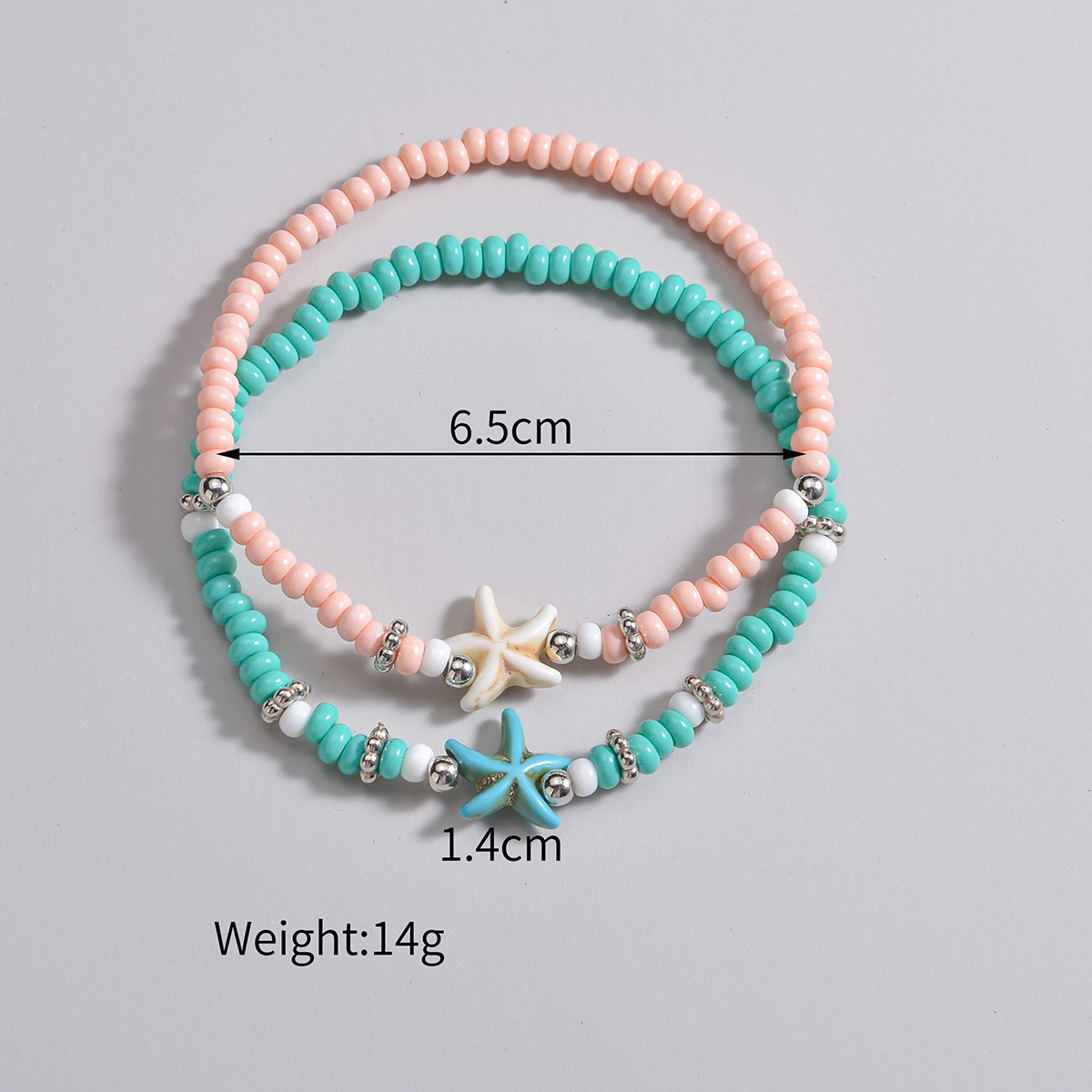 Mint Green Color Polyresin Detail Anklets | picture 