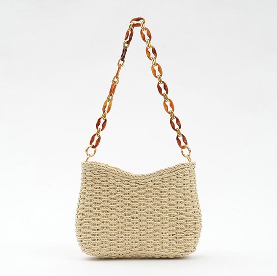 Light Camel Open Straw Crossbody Bag | picture 