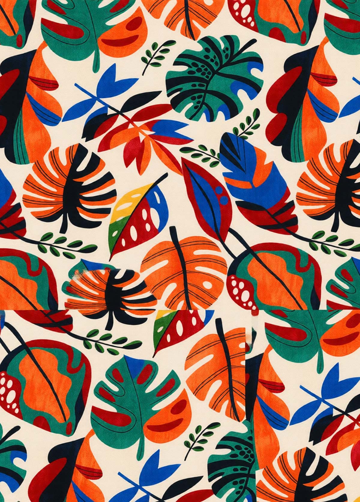 Multi Color Layered Leaf Print One Piece Swimdress | picture 