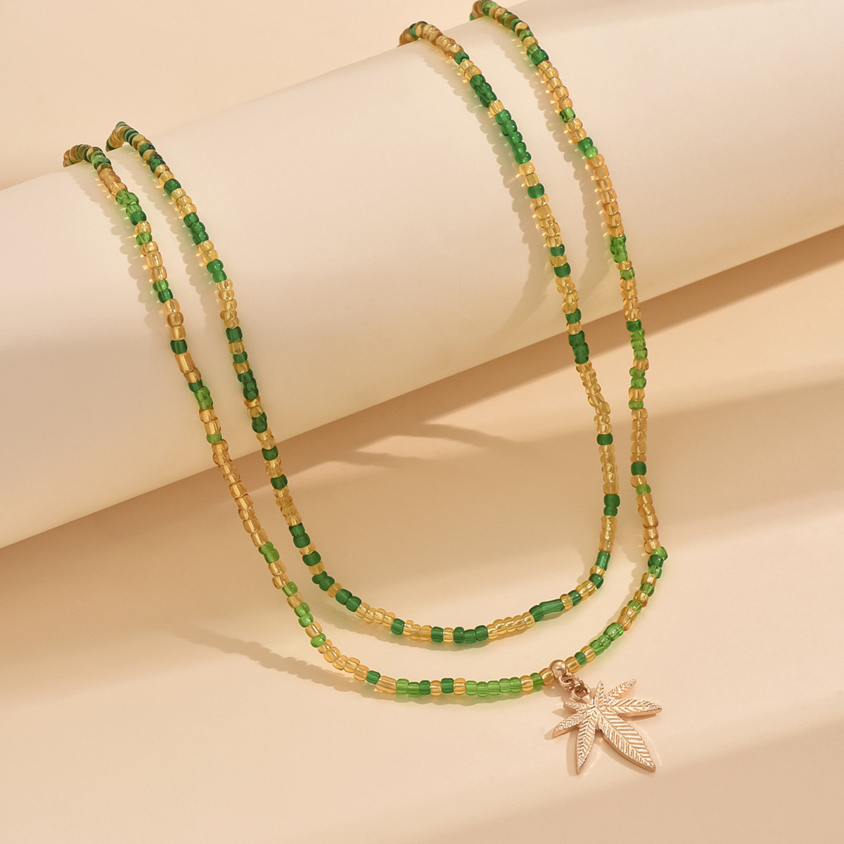 Green Color Seed Beads Detail Anklets | picture 