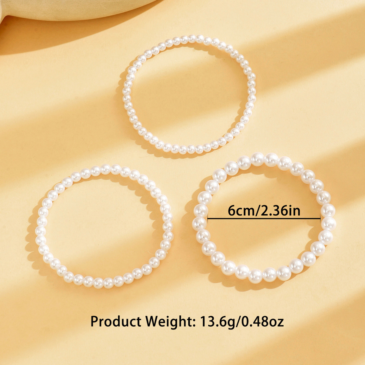 White Color Round Pearl Detail Anklets | picture 