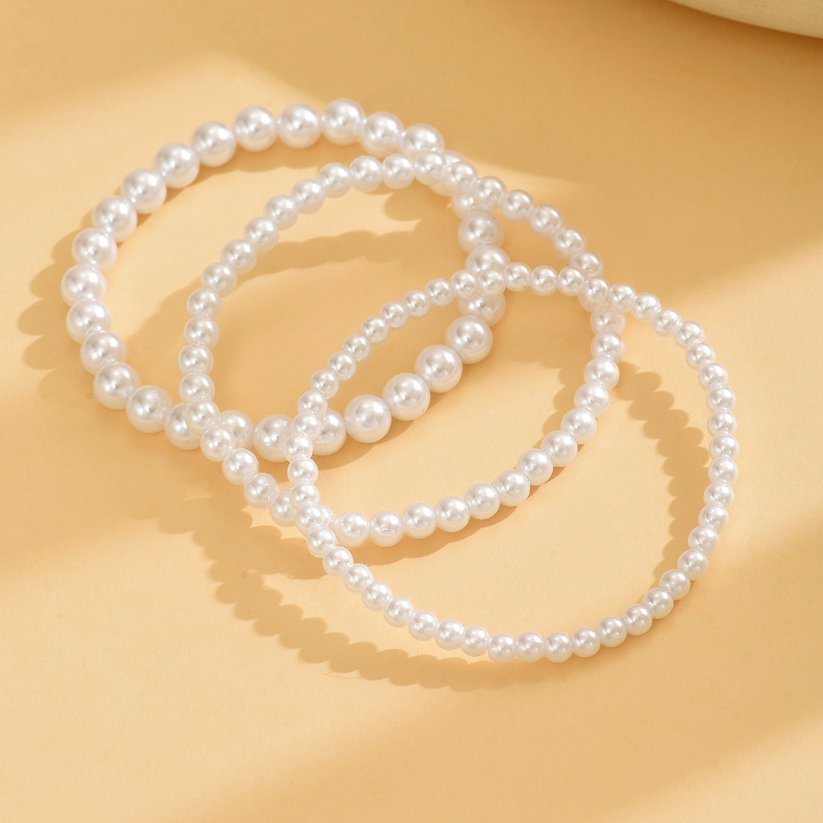 White Color Round Pearl Detail Anklets | picture 