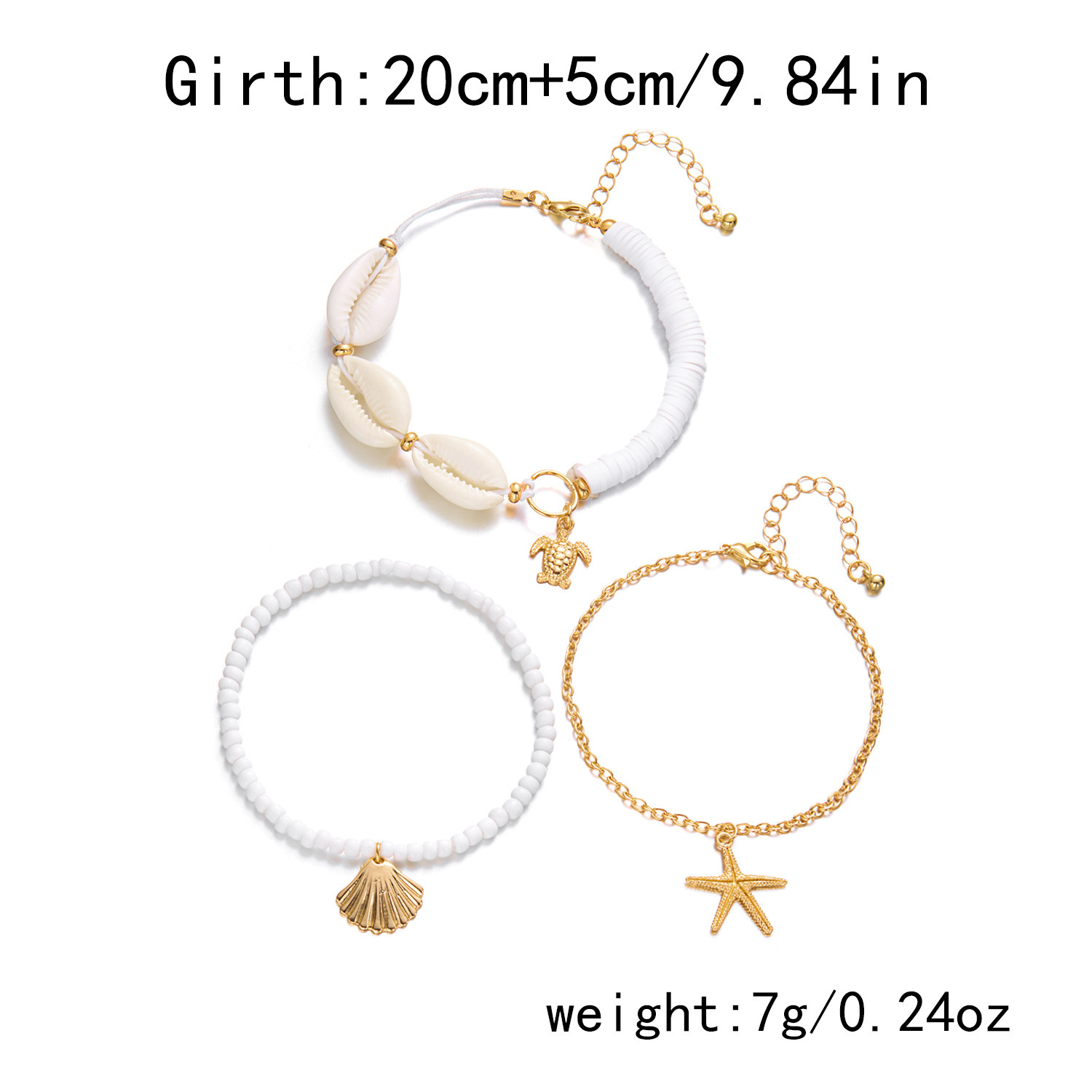 Golden Shell Starfish Alloy Anklet Set | picture 