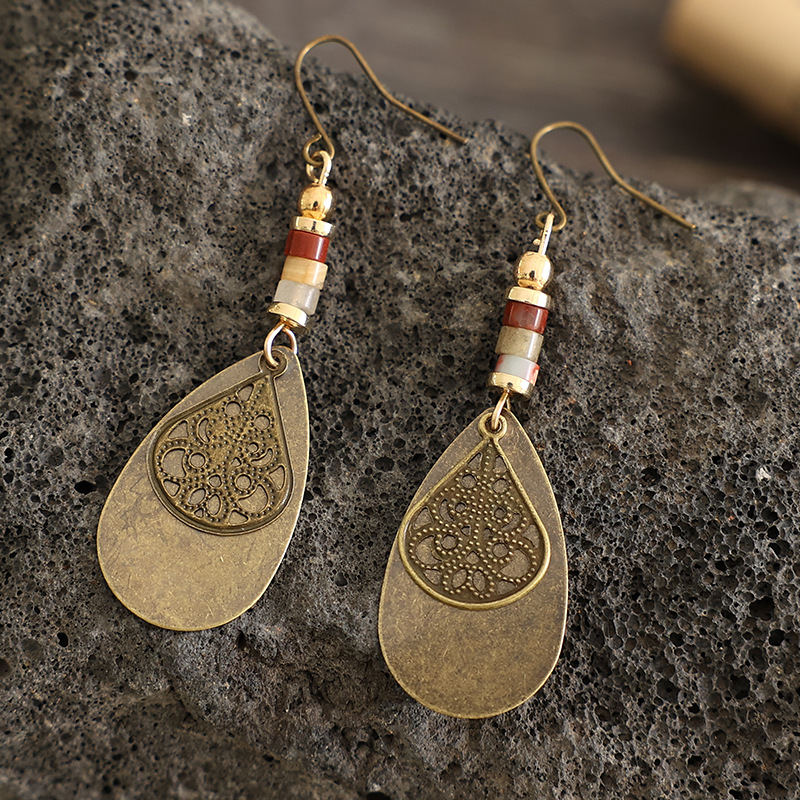 Silver Color Round Alloy Detail Earrings | picture 